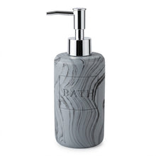 Cargar imagen en el visor de la galería, Juego de Accesorios de Baño de Resina Efecto Mármol Gris Azulado – 4 Piezas
