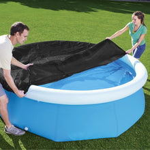 Cargar imagen en el visor de la galería, Cubierta para piscina, Cobertor de Invierno Redondo de PVC para Piscinas Negro
