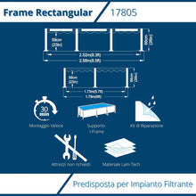 Cargar imagen en el visor de la galería, Piscina Desmontable Rectangular 258 x 179 x 55 cm 2612 L
