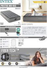 Cargar imagen en el visor de la galería, Colchón hinchable Dura Bream Prestige, Cama de aire Bomba de inflado incorporada, Colchón inflable Fiber-Tech, Gris Intex

