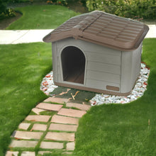 Cargar imagen en el visor de la galería, Casa para Perros y Gatos | Caseta de Plástico Resistente Interior y Exterior | Refugio Mascotas Jardín o Patio | Fácil Montaje
