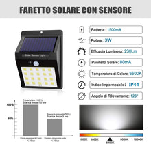 Cargar imagen en el visor de la galería, Foco Lámpara solar LED para exteriores con sensor de movimiento, impermeable
