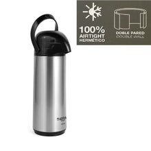 Cargar imagen en el visor de la galería, Termo con Dispensador Asa Exterior Acero Inoxidable interior de Vidrio Apto Para Bebidas calientes y Frias 1 L - THERMOSPORT
