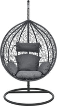 Cargar imagen en el visor de la galería, Balancín de Jardín Cesta Colgante Capileira 194 x 101 cm Sillón Silla Colgante Hamaca con Cojines máx. 110 kg Uso en Interiores y Exteriores Jardín Camping con Soporte Gris
