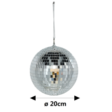 Cargar imagen en el visor de la galería, Bola de Espejo 20 cm Plata Mireia - Bola Disco Colgante para Decoración, Fiestas y Navidad
