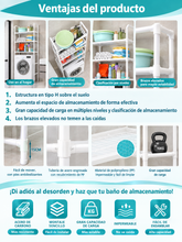 Cargar imagen en el visor de la galería, Estantería de Baño Blanca de 5 Niveles para Lavadora, Organizador de Almacenamiento con Gran Capacidad
