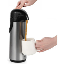 Cargar imagen en el visor de la galería, Termo con Dispensador Asa Exterior Acero Inoxidable interior de Vidrio Apto Para Bebidas calientes y Frias 1 L - THERMOSPORT
