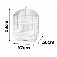 Cargar imagen en el visor de la galería, Jaula para Pájaros con Comederos, Percha y Aro de Juego | Cúpula Curva para Canarios y Periquitos - Color Aleatorio
