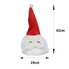 Cargar imagen en el visor de la galería, Gorro de Papá Noel Peluche Musical con Movimiento (19x42 cm) - Adorno Navideño Eléctrico con Música y Baile de Sombrero, Funciona con 3 Pilas AA
