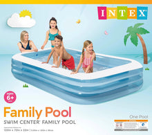 Cargar imagen en el visor de la galería, Piscina Hinchable Infantil Rectangular, 305x183x56 cm, 1.020 litros, 3 Cámaras de Aire, Estable, Tapón de desagüe, Vinilo, Larga duración, Parche de reparación, para niños Desde 6 años (58484) - Intex
