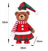 Cargar imagen en el visor de la galería, Oso de Navidad con Luz LED, Música y Movimiento, Decoración Navideña Interactiva, 2 Modelos Surtidos al Azar, 19 x 11 x 32 cm - Gerimport
