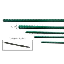 Cargar imagen en el visor de la galería, Pack 12 Tutores para Plantas de Acero Plastificado Verde Ø0.8-1.1 cm | Soporte para Tomates, Flores y Huerto | Varillas Jardín Varios Largos
