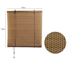 Cargar imagen en el visor de la galería, Persiana Enrollable de Bambú Natural Marrón | Estor de Bambú para Ventana y Puerta | Cortina Decorativa con Cuerda Ajustable
