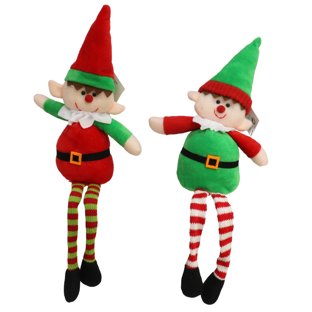 Set 2 Muñecos Elfo Niño y Niña Decoración Navideña