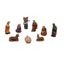 Cargar imagen en el visor de la galería, Set de Belén de Navidad de Resina de 11 cm - Figuras de Nacimiento Detalladas con Sagrada Familia y Reyes Magos
