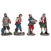 Cargar imagen en el visor de la galería, Set de 4 Figuras de Belén – Pastores Músicos 13 cm en Resina - Gerimport

