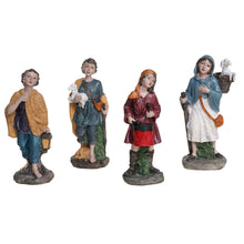 Cargar imagen en el visor de la galería, Set de 4 Figuras de Belén – Pastores Jovenes 12.5 cm en Resina - Gerimport
