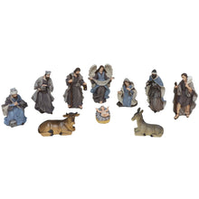 Cargar imagen en el visor de la galería, Nacimiento Belén 10 figuras Portal de Belén Reyes Magos María Jesús y José, Altura 15 cm
