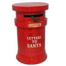 Cargar imagen en el visor de la galería, Buzón Navideño Decorado para Cartas de Papá Noel – Decoración de Navidad Roja
