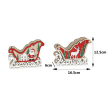 Cargar imagen en el visor de la galería, Set de 2 Trineos Navideños de Madera – Adorno Decorativo con Papá Noel y Reno, 16.5 x 6 x 12.5 cm
