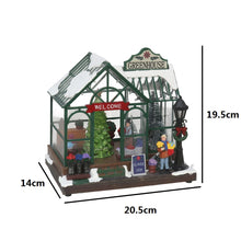 Cargar imagen en el visor de la galería, Escena Floriteria Con Luz Led y Música Navideña para Decorción de Navidad
