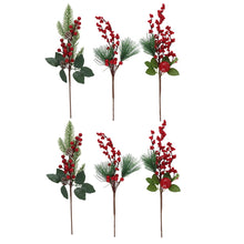 Cargar imagen en el visor de la galería, Decoración Navideña Artificial para Árbol de Navidad – Ramos Decorativos con Frutos Rojos, Flores de Pascua y Muérdago – Varias Opciones para Decorar Árbol, Centro de Mesa y Hogar
