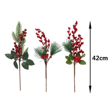 Cargar imagen en el visor de la galería, Decoración Navideña Artificial para Árbol de Navidad – Ramos Decorativos con Frutos Rojos, Flores de Pascua y Muérdago – Varias Opciones para Decorar Árbol, Centro de Mesa y Hogar
