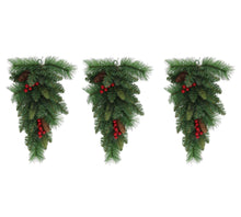 Cargar imagen en el visor de la galería, Guirnalda de Navidad Artificial con Piñas y Bayas Rojas - para Decoracion de Puertas, Chimeneas y Paredes
