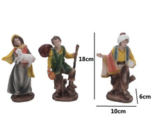 Cargar imagen en el visor de la galería, Set de 3 figuras de pastores para Belén en distintos modelos en Resina 18 cm para Decoración de Navidad
