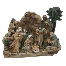 Cargar imagen en el visor de la galería, Escena de Navidad Figuras de Nacimiento de Resina para Decoración de Navidad 15x7x12 cm - Gerimport
