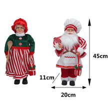 Cargar imagen en el visor de la galería, Figuras Decorativas Navideñas de Papá Noel y Mamá Noel - Muñecos de Peluche Estilo Chef con PP, PVC y Poliéster para Decoración de Navidad (Modelos 32 cm y 45 cm)
