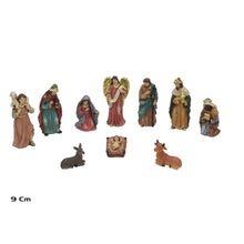 Cargar imagen en el visor de la galería, Set de Belén Navideño de 10 Piezas de Resina con Figuras Detalladas, Nacimiento de Navidad Tradicional para Decoración del Hogar (Altura máxima 15 cm)
