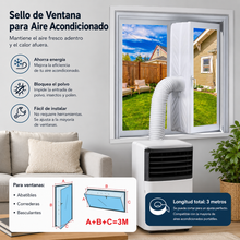 Cargar imagen en el visor de la galería, Tubo de Escape para Aire Acondicionado Portátil Flexible Extensible  /  Kit de Sellado de Ventana Universal con Cremallera de aire acondicionado portátil

