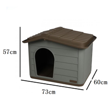 Cargar imagen en el visor de la galería, Casa para Perros y Gatos | Caseta de Plástico Resistente Interior y Exterior | Refugio Mascotas Jardín o Patio | Fácil Montaje
