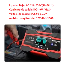 Cargar imagen en el visor de la galería, Cargador de Batería de Coche inteligente rápido de 12V 6A con cargadores de pantalla LCD, baterías y fuentes de alimentación para coche, motocicleta, barco, batería
