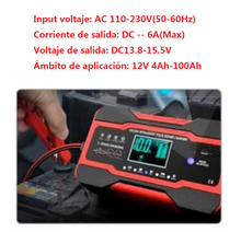 Cargar imagen en el visor de la galería, Cargador de Batería de Coche inteligente rápido de 12V 6A con cargadores de pantalla LCD, baterías y fuentes de alimentación para coche, motocicleta, barco, batería
