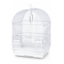 Cargar imagen en el visor de la galería, Jaula para Pájaros Pequeños 30 x 23 x 41.5 cm con Comederos, Percha y Aro de Juego | Cúpula Curva para Canarios y Periquitos - Color Aleatorio
