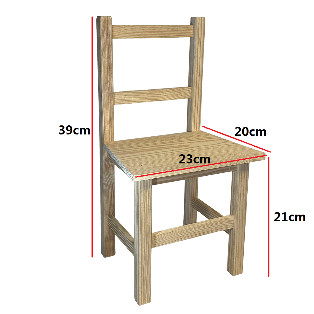 Silla de niño de Madera Natural con Respaldo, Banco Pequeño Banqueta Taburete de niño