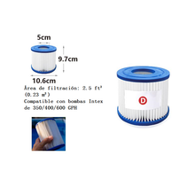 Cargar imagen en el visor de la galería, Cartucho de Filtro de Agua para Piscina - Cartuchos de Filtración Tipo D (2 Unidades)
