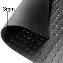 Cargar imagen en el visor de la galería, Alfombra Pavimento de Caucho Antideslizante con Relieve de Círculos – Grosor 3mm – Negro
