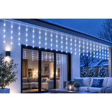 Cargar imagen en el visor de la galería, Cortina de Luces LED Multicolor, Blanco Cálido y Blanco Frío con Pilas | Cable Transparente | 8 Funciones y Temporizador | Interior y Exterior | Navidad | Kmt Style

