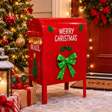 Cargar imagen en el visor de la galería, Buzón Americano de Metal Rojo Esquina – Decoración de Navidad
