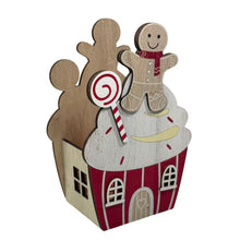 Cargar imagen en el visor de la galería, Set de 2 Cajitas Decorativas de Madera para Caramelos y Bombones – Casitas de Jengibre Navideñas (14.5 x 9 x 21.5 cm)
