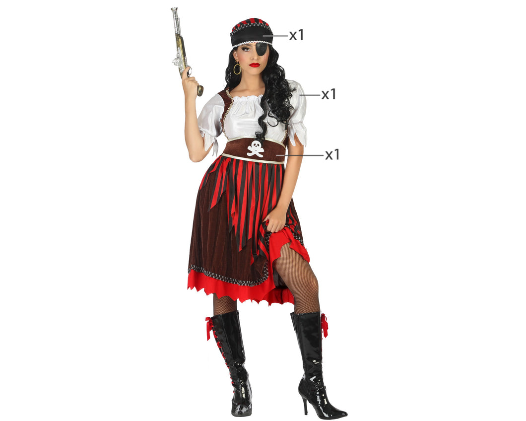 Disfraz Pirata Adulto mujer Para Carnaval Teatro Fiestas Cumpleaños