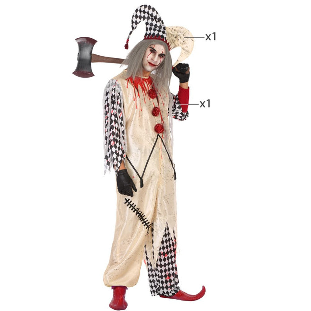 Disfraz Arlequin Sangiento hombre adulto Halloween carnaval