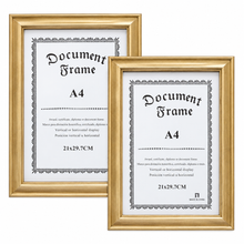 Cargar imagen en el visor de la galería, Pack 2 Portafotos de Madera y Metacrilato A4 para Diplomas y Certificados – Marco Vertical u Horizontal
