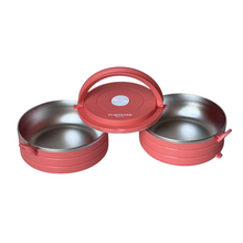 Cargar imagen en el visor de la galería, Set de 2 fiambreras termo apilable térmica para transportar alimentos
