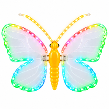 Cargar imagen en el visor de la galería, Adorno Navideño Mariposa Luminosa LED Multicolor y Alas en Movimiento para Árbol de Navidad
