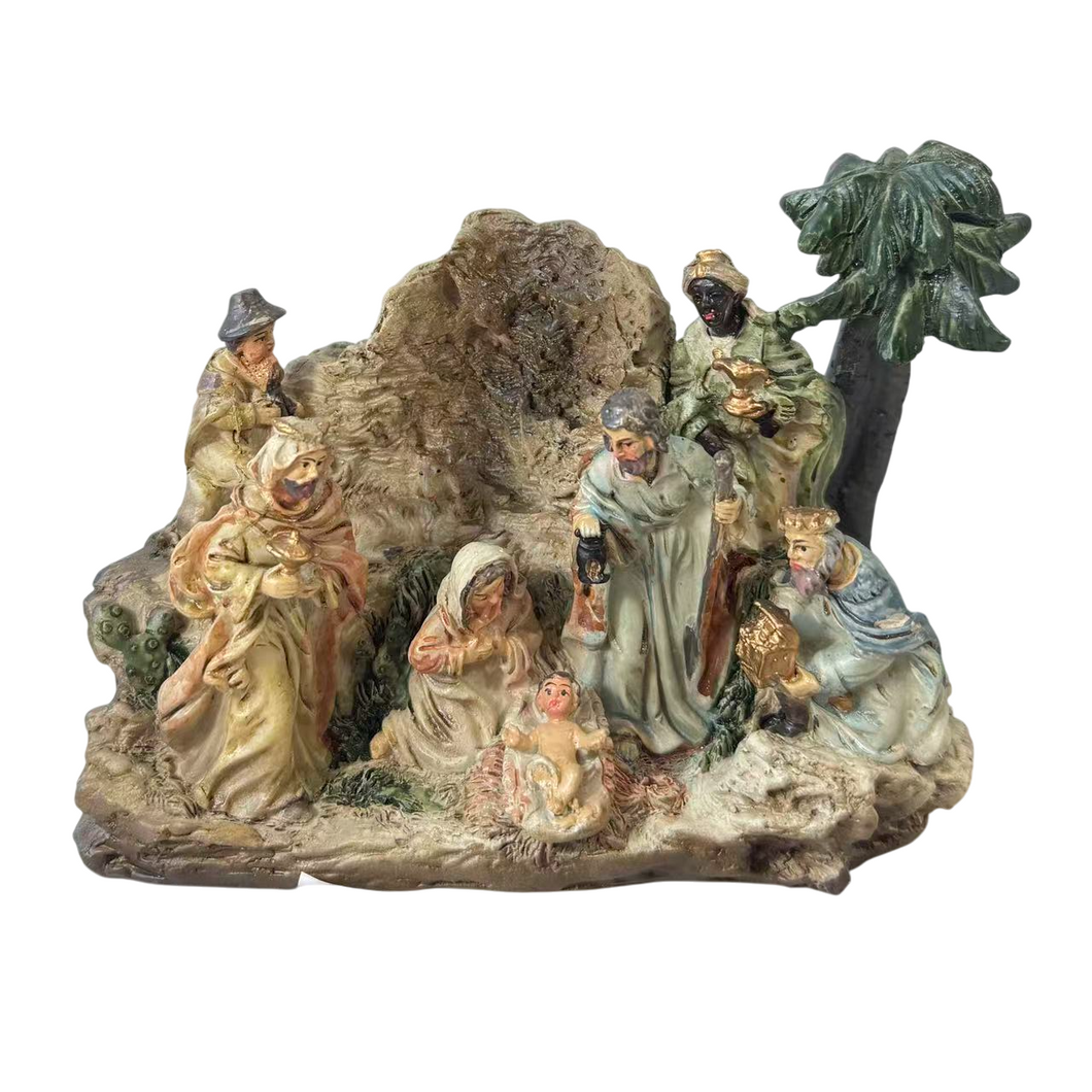 Escena de Navidad Figuras de Nacimiento de Resina para Decoración de Navidad 15x7x12 cm - Gerimport