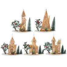 Cargar imagen en el visor de la galería, Casa de Madera Navideña con 25 Luces LED Cálidas (41.5x9x42.5 cm) - Escena Decorativa de Navidad en Madera con Renos y Árboles, Adorno para Mesa o Chimenea (5 Modelos Surtidos - Envío Aleatorio)
